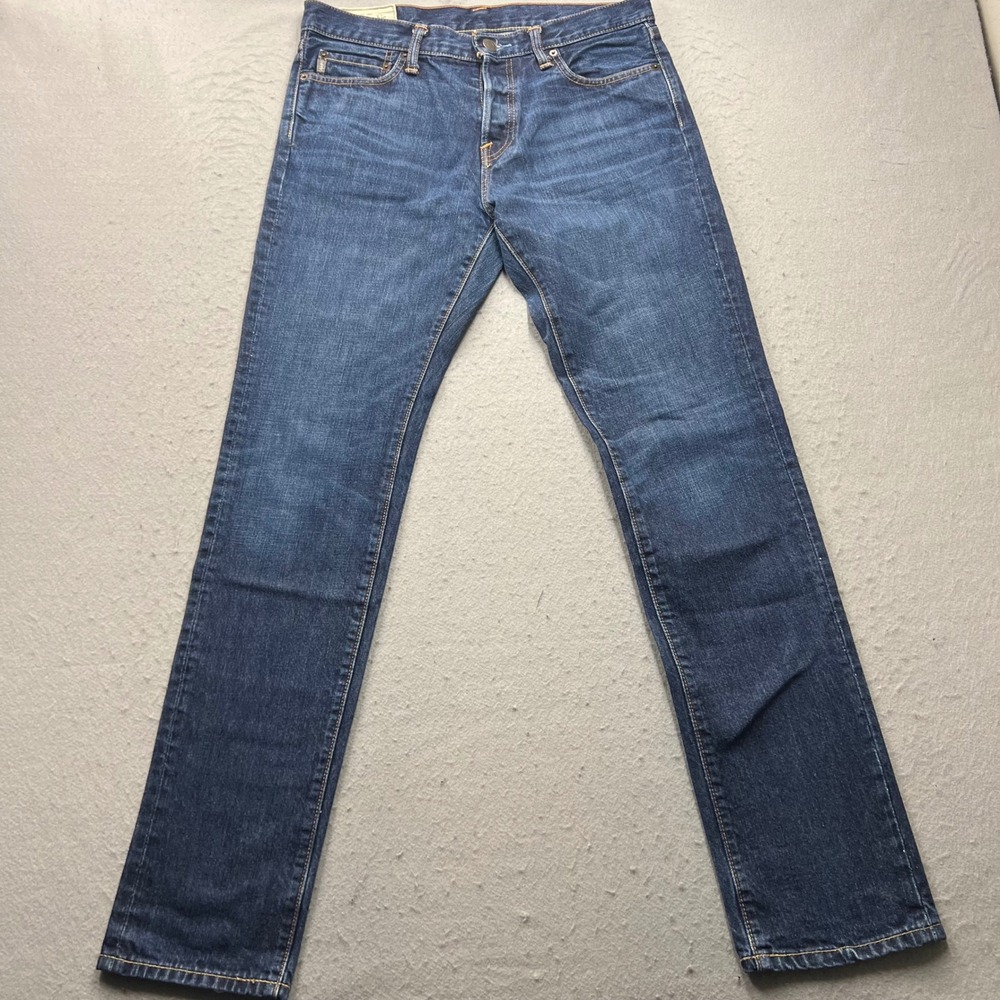Abercrombie & Fitch Mens The A&F Skinny Jeans 32x34 Dark Wash Button Fly Denim
